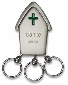 Schlüsselanhänger "Kirche" - grün