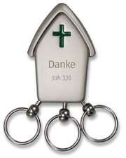 Schlüsselanhänger "Kirche" - grün Schlüsselanhänger "Kirche" - grün