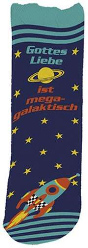 Socken "Gottes Liebe ist megagalaktisch" Socken "Gottes Liebe ist megagalaktisch"