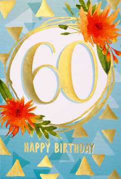 Faltkarte "60 Birthday" - Geburtstag