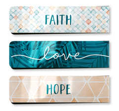 Faith-Love-Hope - Magnetische Lesezeichen (3er-Set) Faith-Love-Hope - Magnetische Lesezeichen (3er-Set)