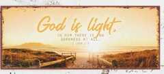 Metallschild lang - God is light