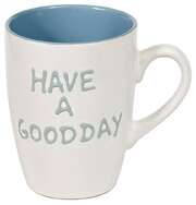 Tasse M "have a good day" - weiß/blau Tasse M "have a good day" - weiß/blau