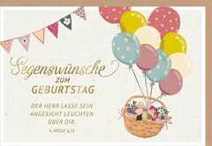 Faltkarte "Segenswünsche zum Geburtstag/Luftballons"