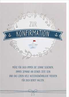 Faltkarte "Zur Konfirmation" - Boot Faltkarte "Zur Konfirmation" - Boot