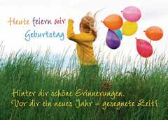 Postkarte "Heute feiern wir Geburtstag - Hinter dir schöne Erin..." - 5 Stück
