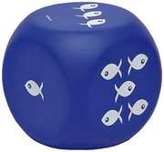 Würfel "Ichtys-Fische" - blau Würfel "Ichtys-Fische" - blau