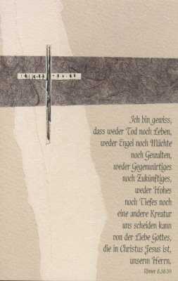 Faltkarten Trauer: Römer 8,38-39, 3 Stück