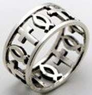 Fingerring "Fische und Kreuze" - 21 mm Fingerring "Fische und Kreuze" - 21 mm