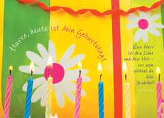 Faltkarte "Hurra, heute ist dein Geburtstag! ..." - 5 Stück