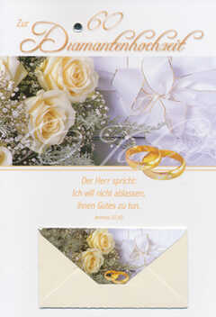 Faltkarten Diamantene Hochzeit - 5 Stück