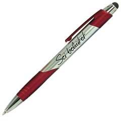 Kugelschreiber mit Touchpen "Sei behütet" - rot, 5er Beutel